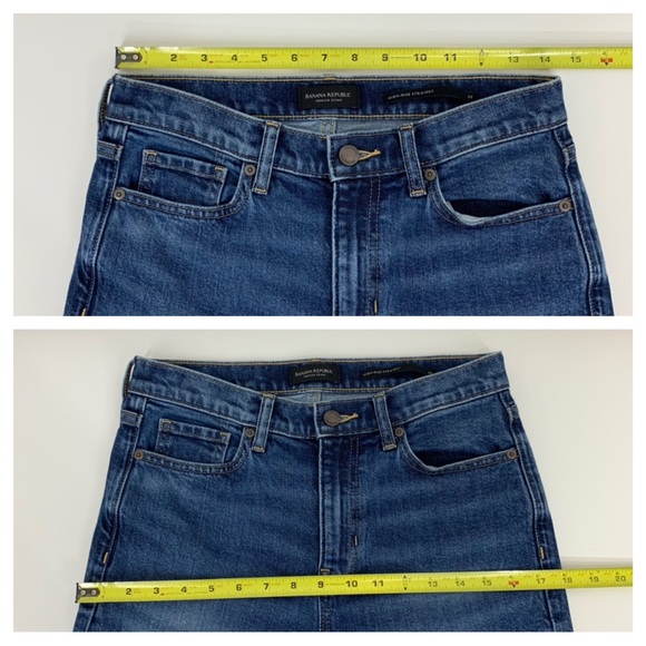 Banana Republic High Rise Straight Jeans Classic Style Medium Wash Size 28 - Picture 13 of 16
